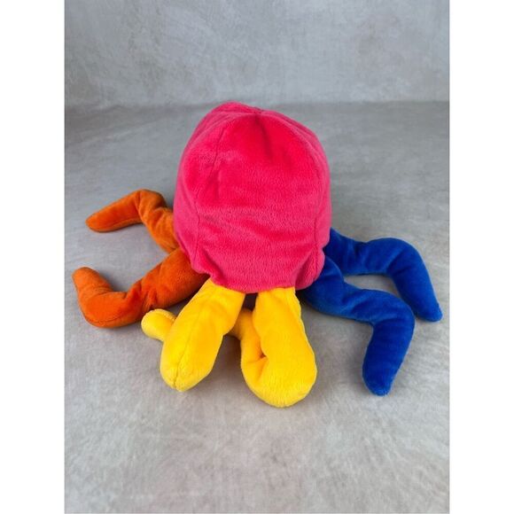Vintage Fiesta Stuffed Plush Octopus Colorful Beanbag Toy Green Pink Blue - Picture 4 of 10